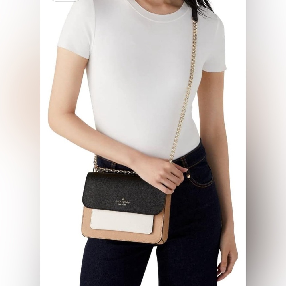 Kate Spade Leather Remi Colorblock Crossbody with Chain Strap